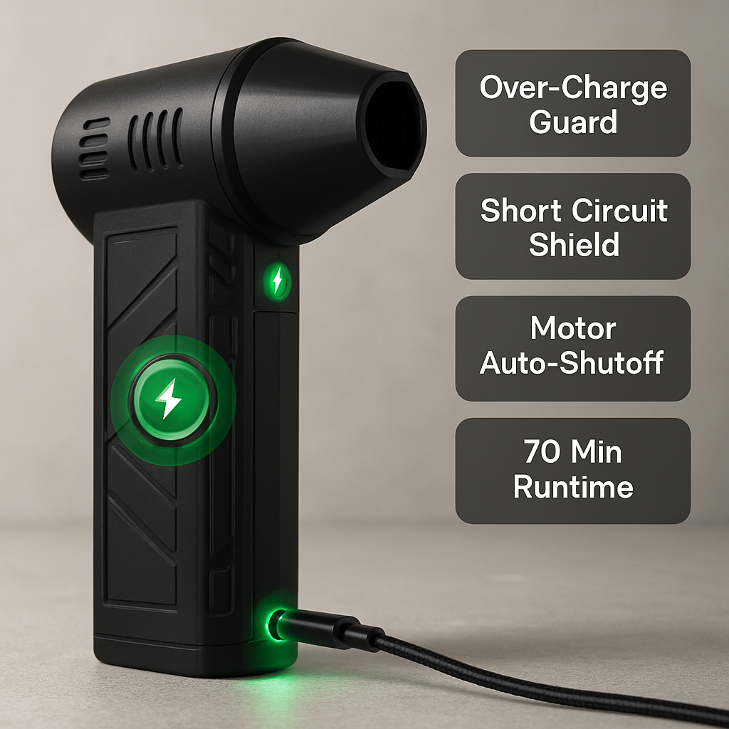 Compressed Air Duster with LED Light for Home Use