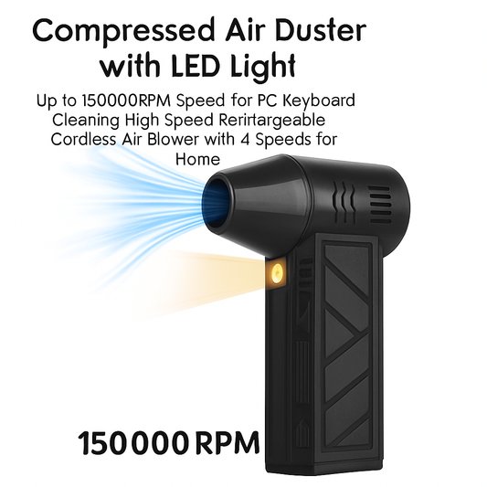 Compressed Air Duster with LED Light for Home Use