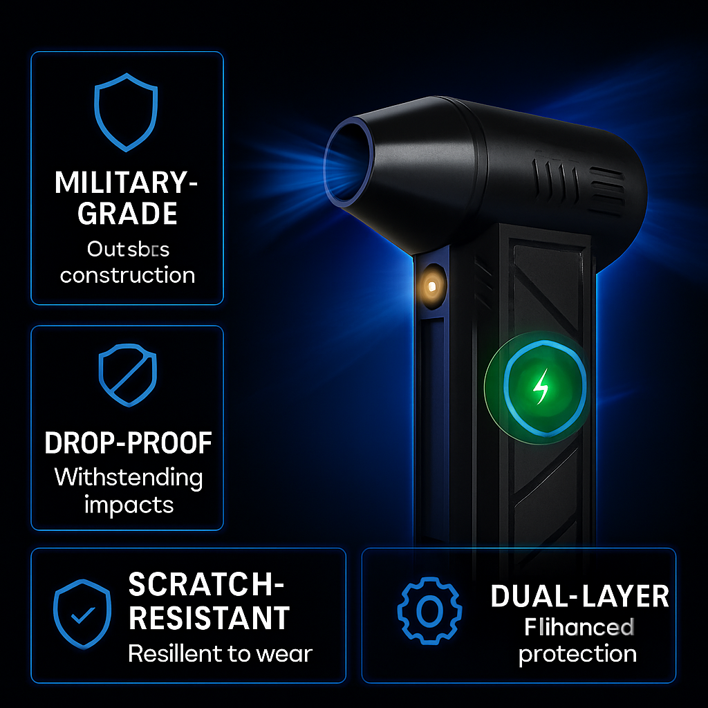 Compressed Air Duster with LED Light for Home Use