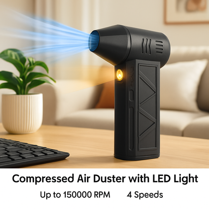 Compressed Air Duster with LED Light for Home Use