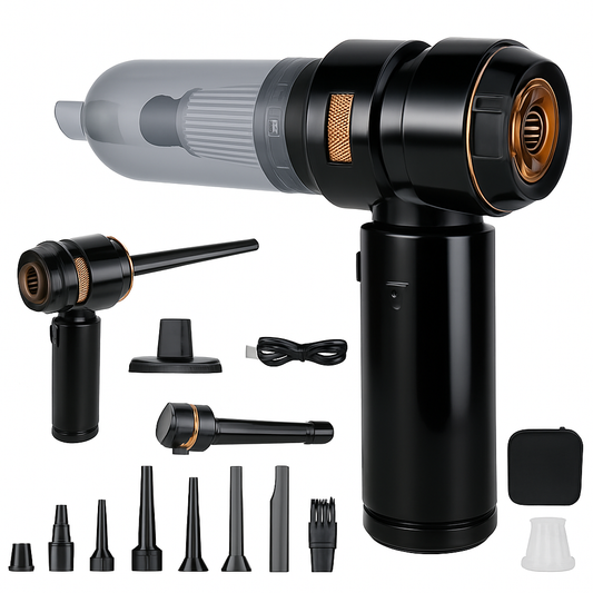 16000PA Handheld Car Vacuum Cleaner With Brushless Motor 2 Reusable Filters 4 In 1 Portable Cordless Compressed Air Duster & Blower for Car Office Hom